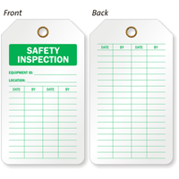 Safety Inspection 2 Sided Inspection and Status Record Tag