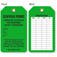 Scaffold Permit Inspection Required Prior To Use Tag