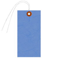 Blue Tyvek Shipping Tag With Wire And Metal Eyelet