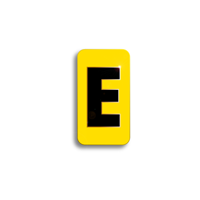 Character Black on Yellow "E" For Horizontal Mounting Holder