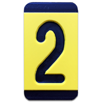 Horizontal Mounting  Character Black on Yellow "2"