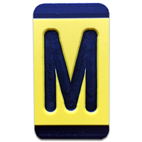 Horizontal Mounting  Character Black on Yellow "M"