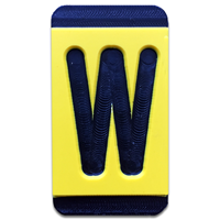 Horizontal Mounting  Character Black on Yellow "W"