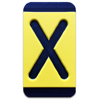 Horizontal Mounting  Character Black on Yellow "X"