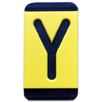 Horizontal Mounting  Character Black on Yellow "Y"