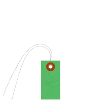 Tyvek Shipping Green Tag With Wire And Metal Eyelet