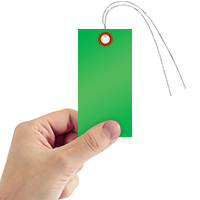Green Tyvek Shipping Tags (with pre attached wires)