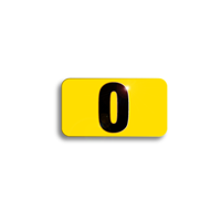 Character Black on Yellow "0/O" For Vertical Mounting Holder