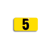 Character Black on Yellow "5" For Vertical Mounting Holder