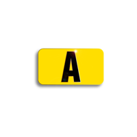 Character Black on Yellow "A" For Vertical Mounting Holder