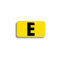 Character Black on Yellow "E" For Vertical Mounting Holder
