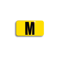 Character Black on Yellow "M" For Vertical Mounting Holder