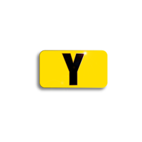 Character Black on Yellow "Y" For Vertical Mounting Holder