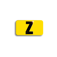 Character Black on Yellow "Z" For Vertical Mounting Holder