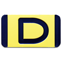 Vertical Mounting  Character Black on Yellow "D"