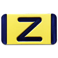 Vertical Mounting  Character Black on Yellow "Z"