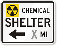 Chemical Shelter Custom Left Arrow  Traffic Sign