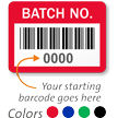 BATCH NO. Label, barcode, pack of 1000