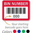 BIN NUMBER, with barcode numbering