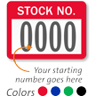 STOCK NO. Label, numbering, pack of 1000