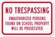 No Trespassing   Unauthorized Persons Prosecuted Sign