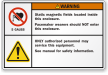 Static Magnetic Fields Located Inside ANSI Warning Label