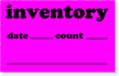 Inventory Count Label
