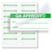 QA Approved Calibration Labels, Green On White