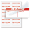 Rejected Initials Calibration Labels, Red On White