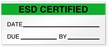 ESD Certified Write-On Quality Control Label