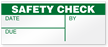 Safety Check Write-On Quality Control Label
