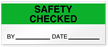 Safety Checked By Date Write-On Quality Control Label