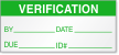 Verification By, Date, Due, ID Calibration Label