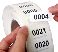 Consecutive Numbered on Roll Labels