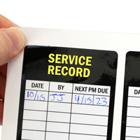 Service record inspection label