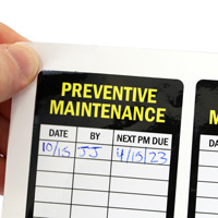 Maintenance Record Label for Inspection Tracking