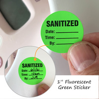 Sanitized equipment sticker
