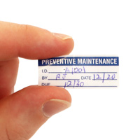 Preventive Maintenance Write-On Label