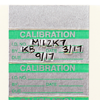 Calibration: ID#/By/Date/Due Labels