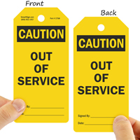 Caution Out of Service Safety Tag