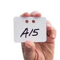 White plastic tags